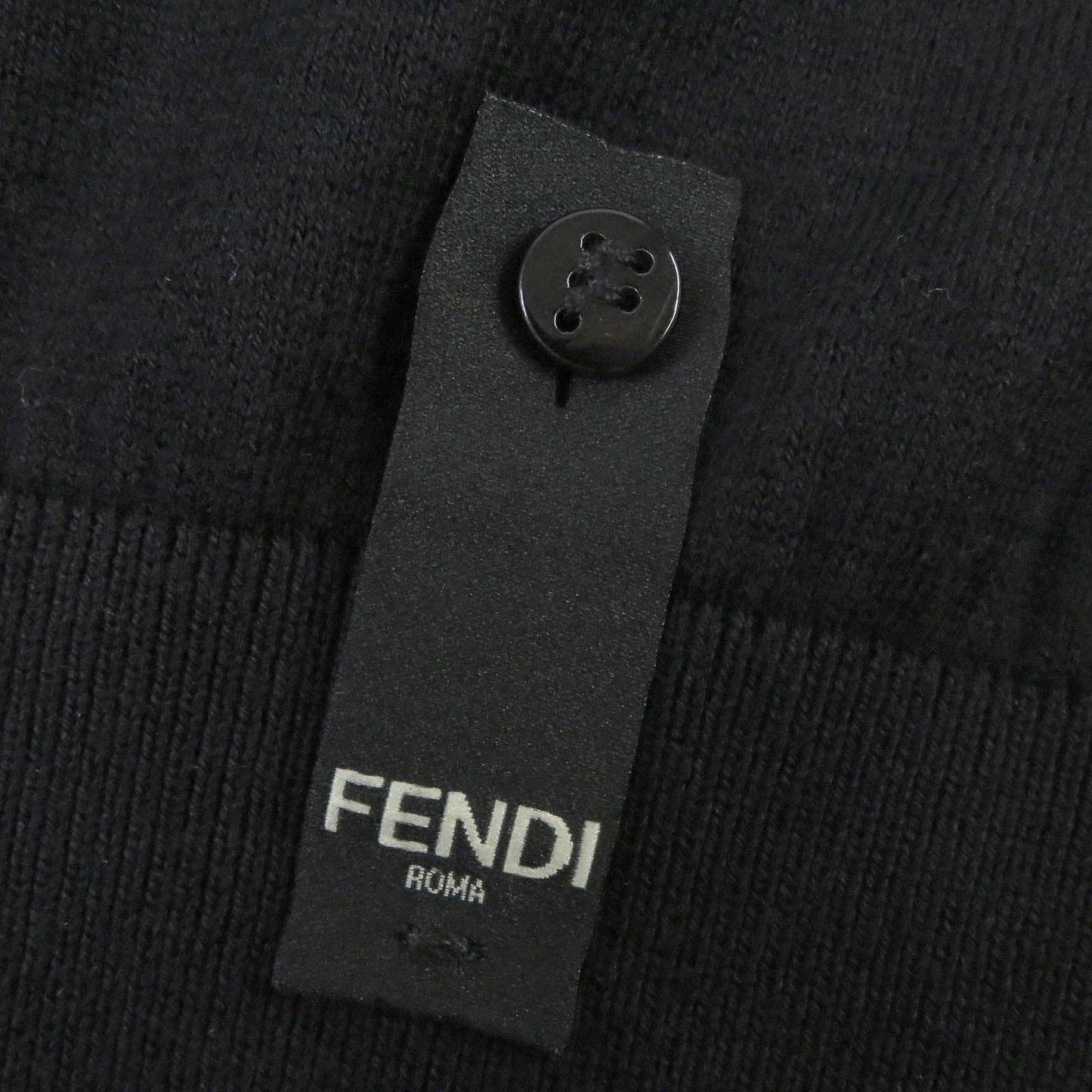 Fendi Cotton Cashmere Crew Neck Sweater Black