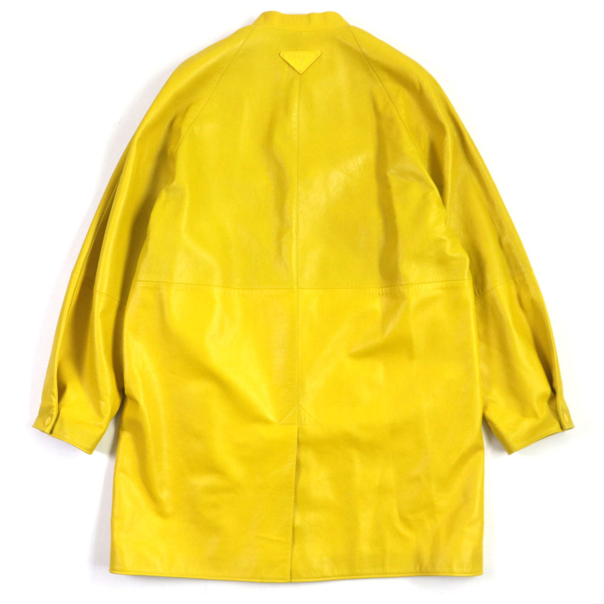 Prada Lamb Leather Rayon Coat Yellow S