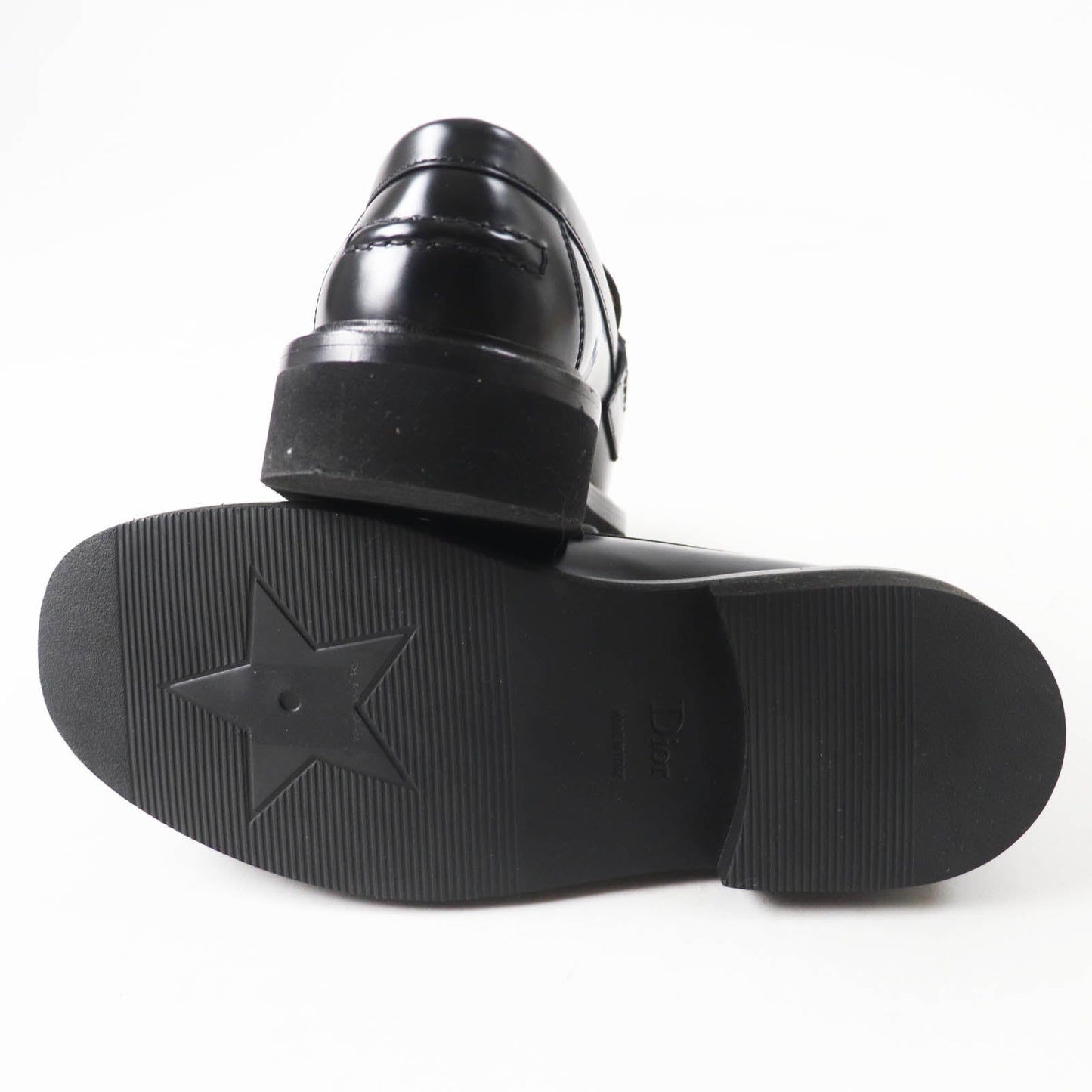 Dior Leather Loafers Black 35 Women