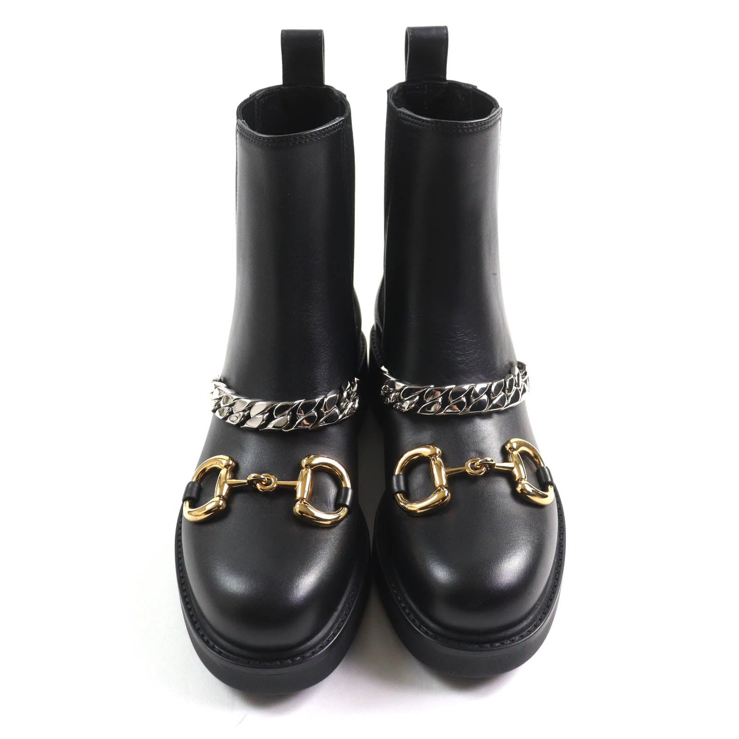 Gucci Horsebit Chain-embellished Leather Boots