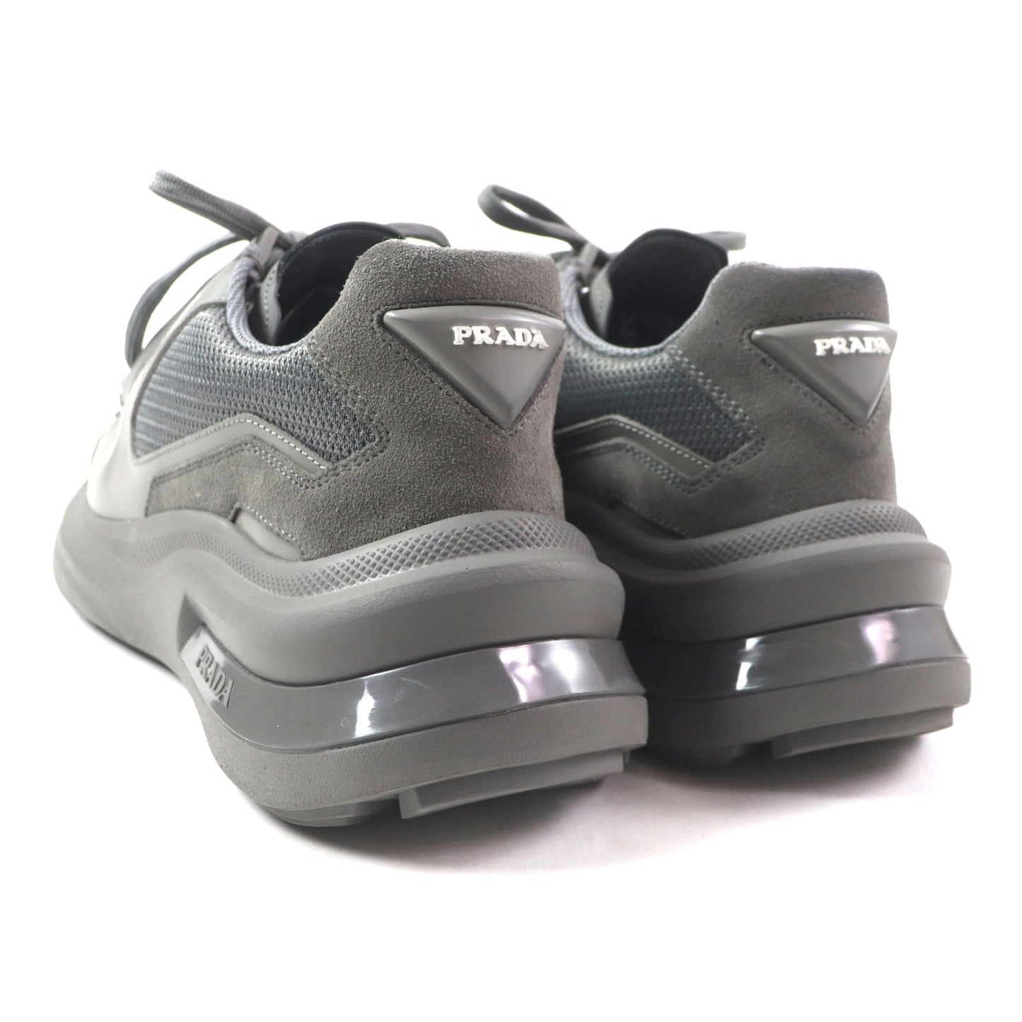 Prada SYSTEM Triangle logo leather sneakers