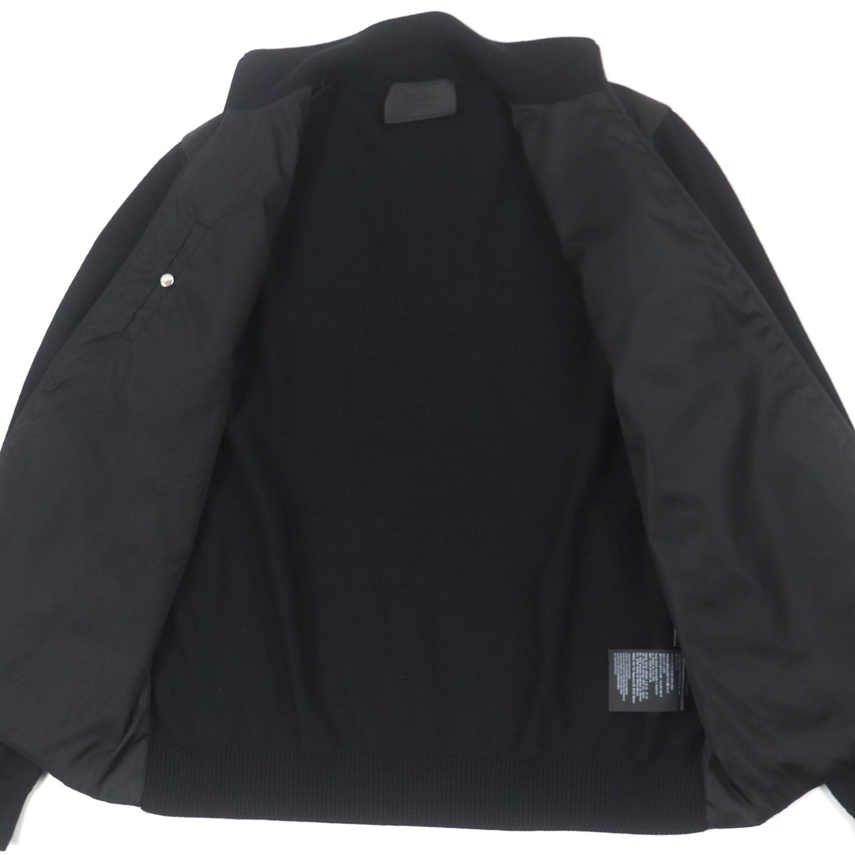 Prada Re-Nylon Triangle Logo Knit Switching Virgin Wool Jacket