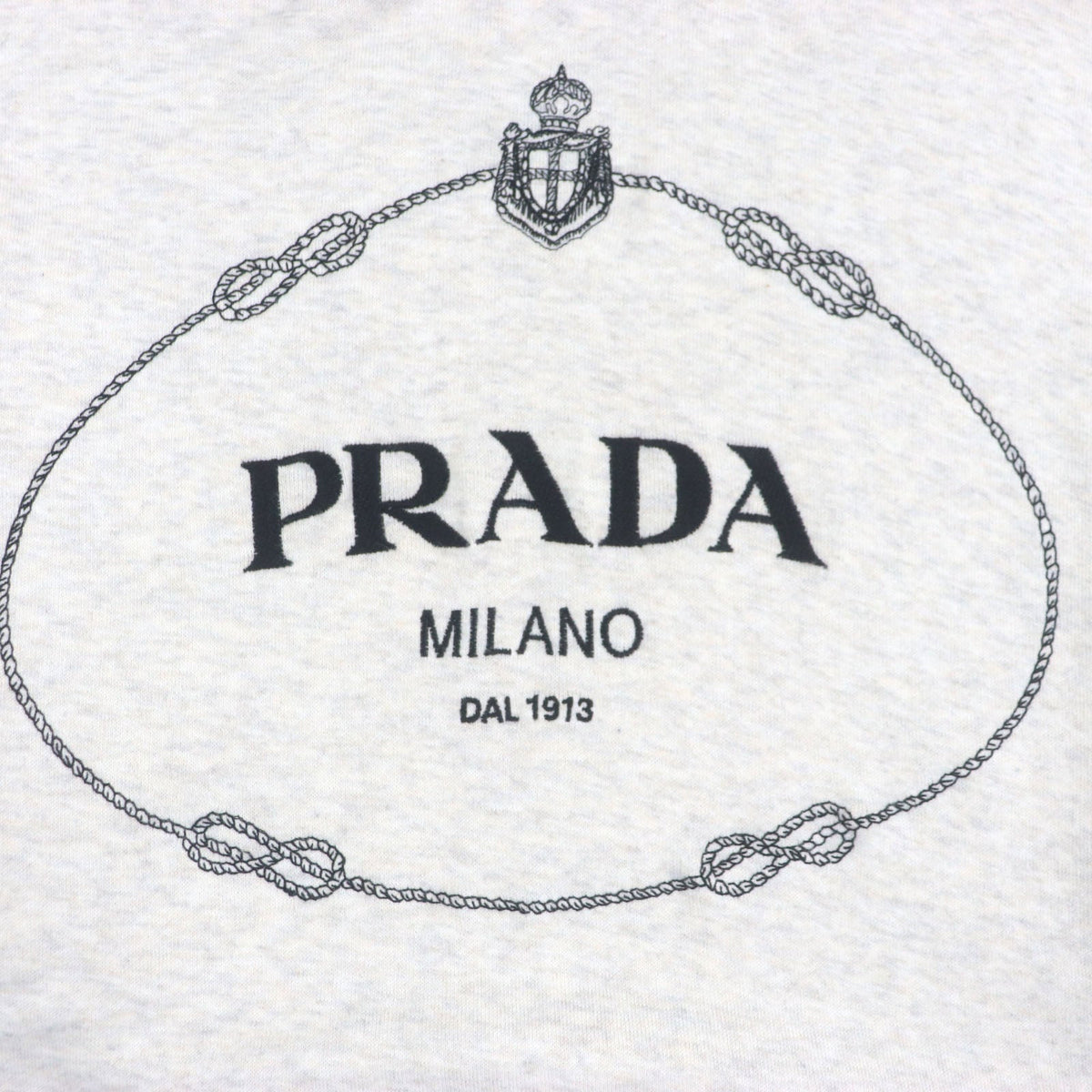 Prada Logo Embroidered Cotton Hoodie