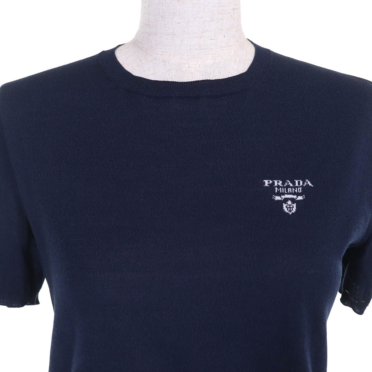 Prada Silk Knit Short Sleeve Top
