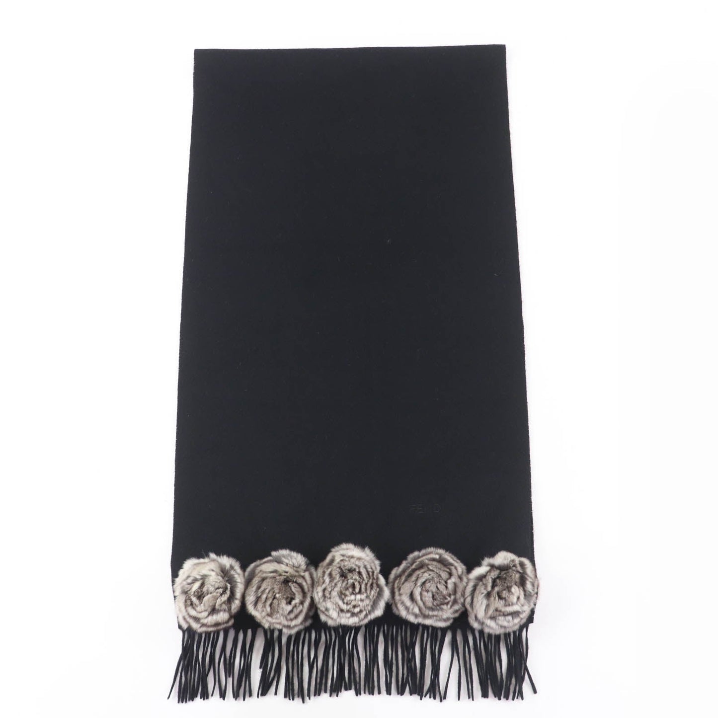 Fendi Embroidered Logo Cashmere Scarf