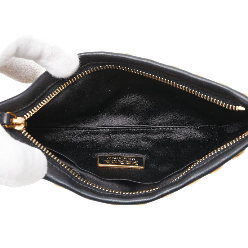 Prada Triangle Logo Leather Pouch