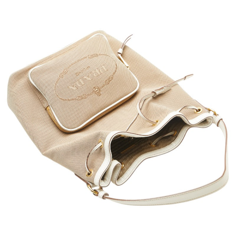 Prada Handbag Canvas Leather Handbag