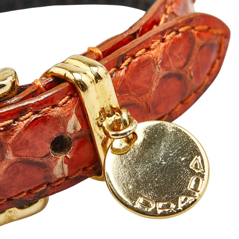 Prada Python Embossed Leather Bracelet