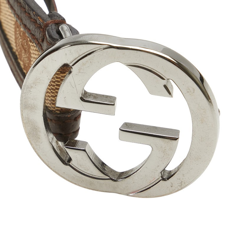 Gucci Interlocking G GG Canvas Leather Belt