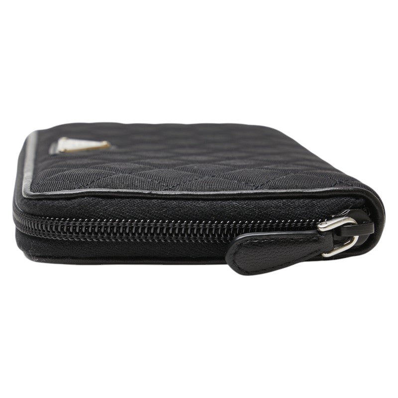 Prada Triangle Logo Plate Nylon Leather Long Wallet