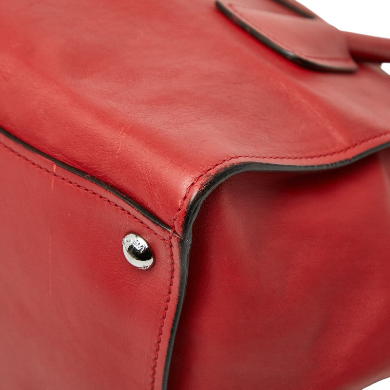 Prada Triangle Logo Leather 2way Bag