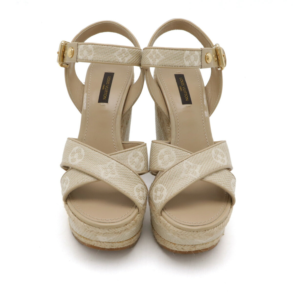 Louis Vuitton Monogram Starboard Wedge Sandals CL1122