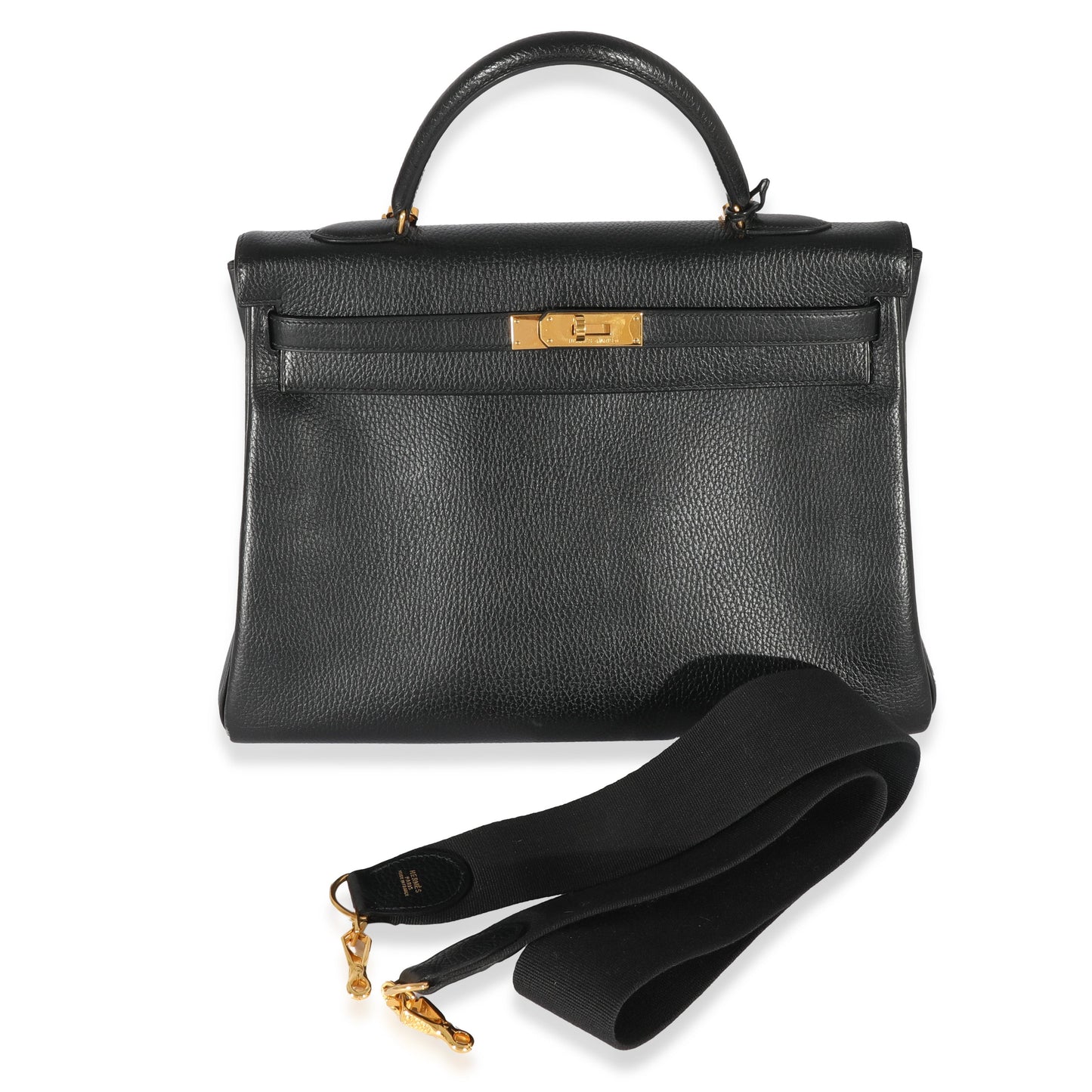Hermes Black Ardennes Kelly 35 Retourne