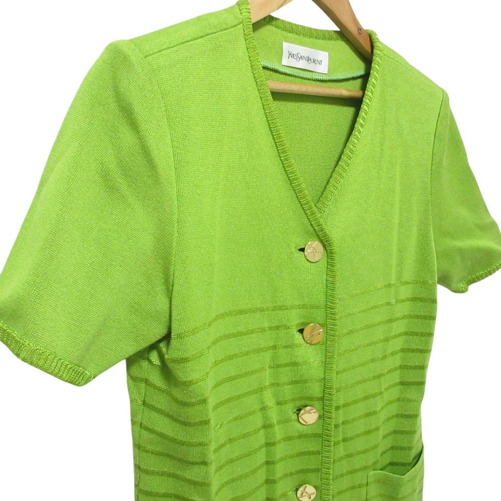 Yves Saint Laurent Gold Button Knit 2way Dress