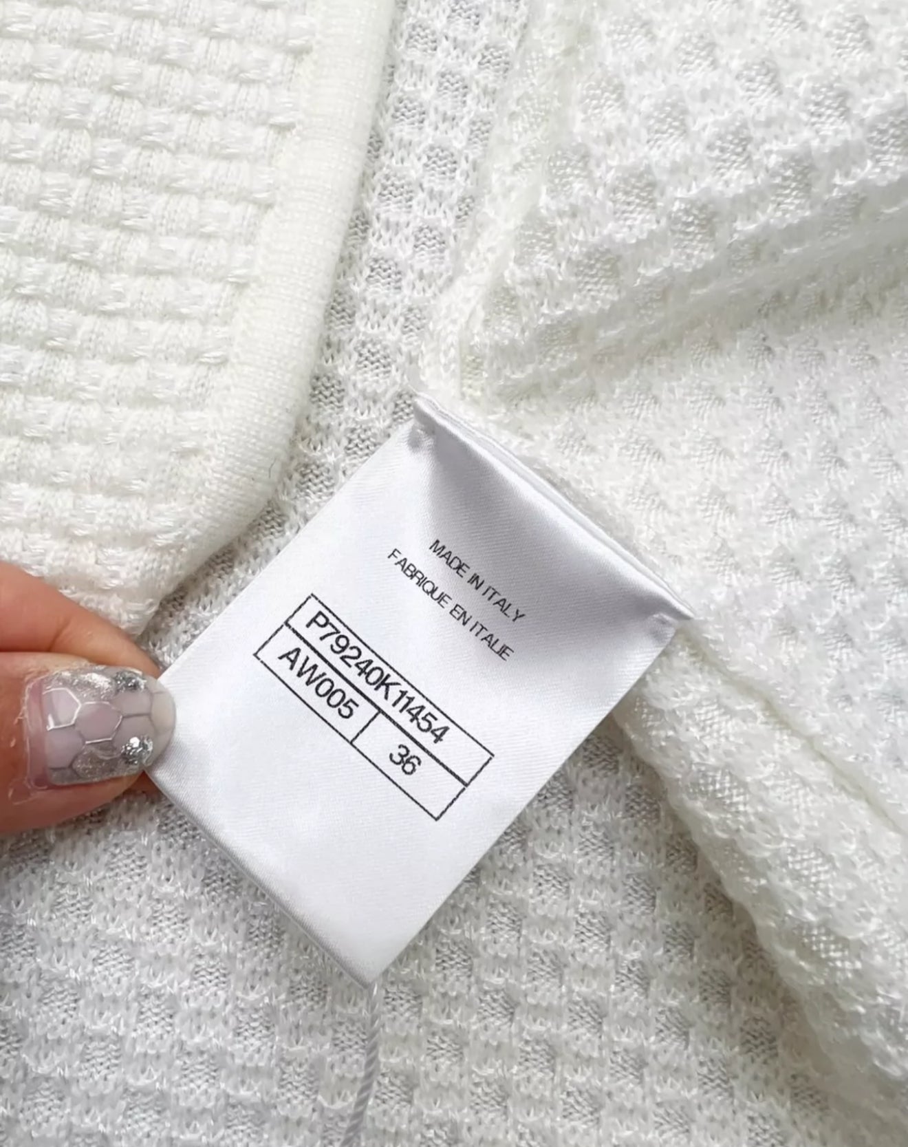 Chanel 25P white cardigan