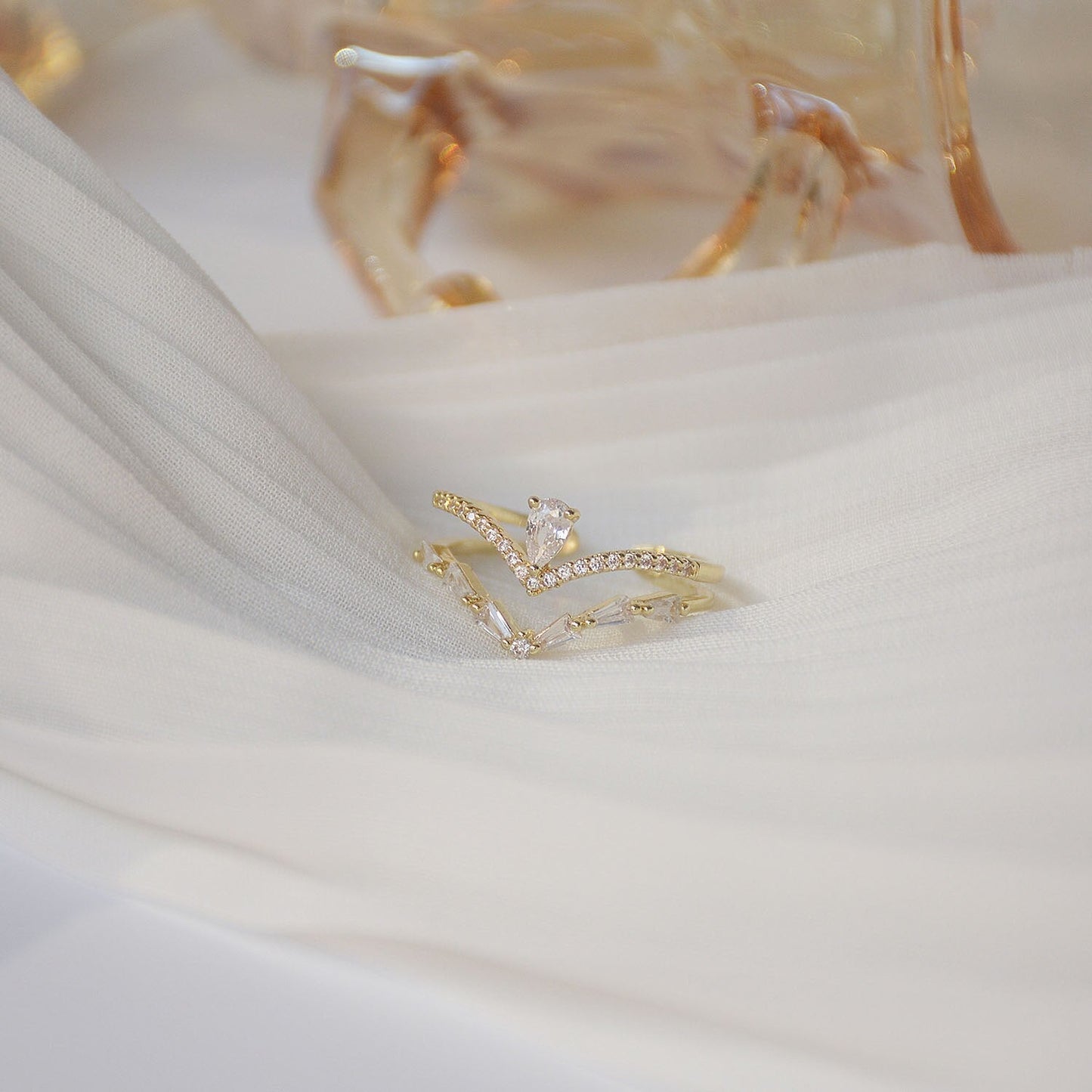 14K Gold Crystal Rings