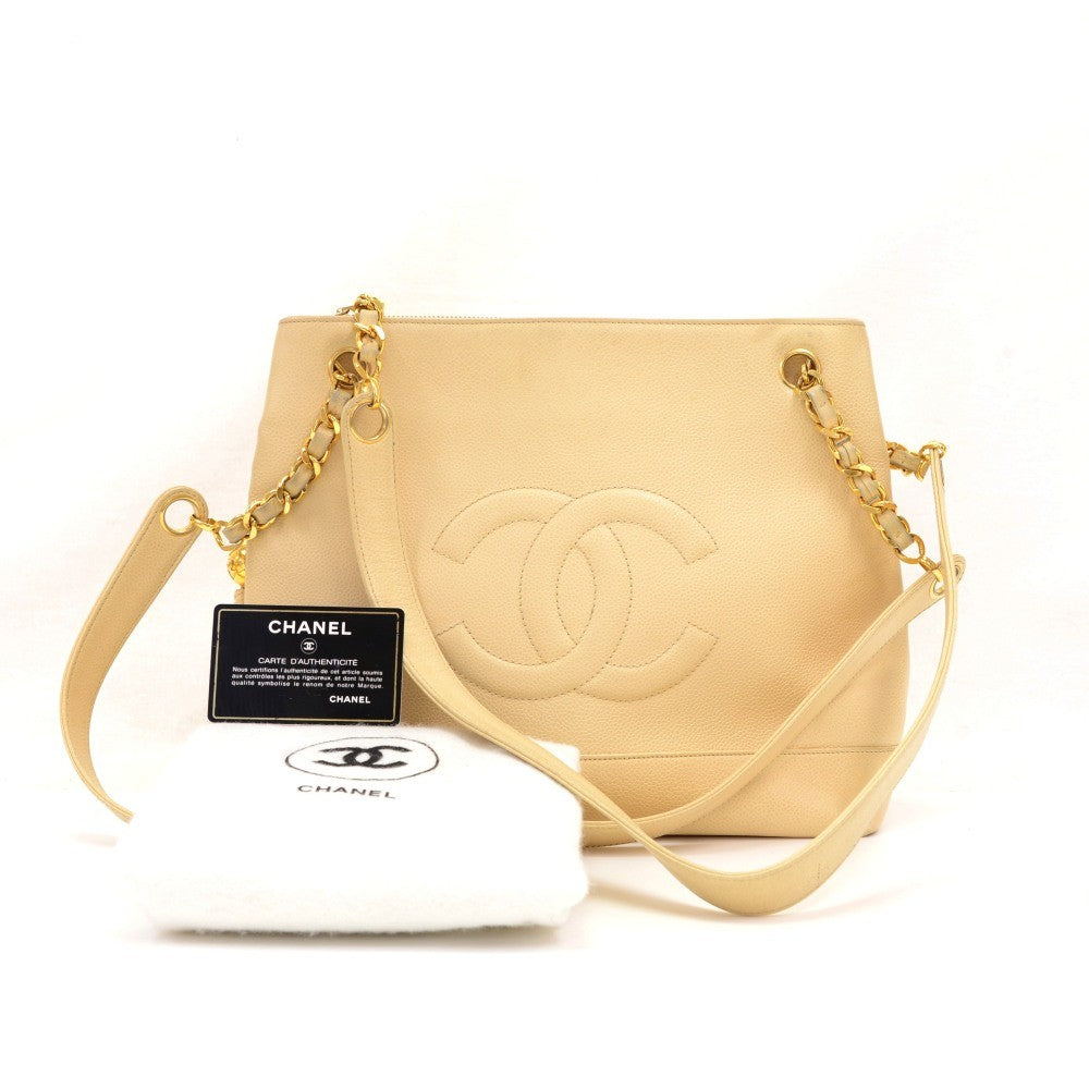 Chanel Smooth Caviar Leather Medium Tote Bag