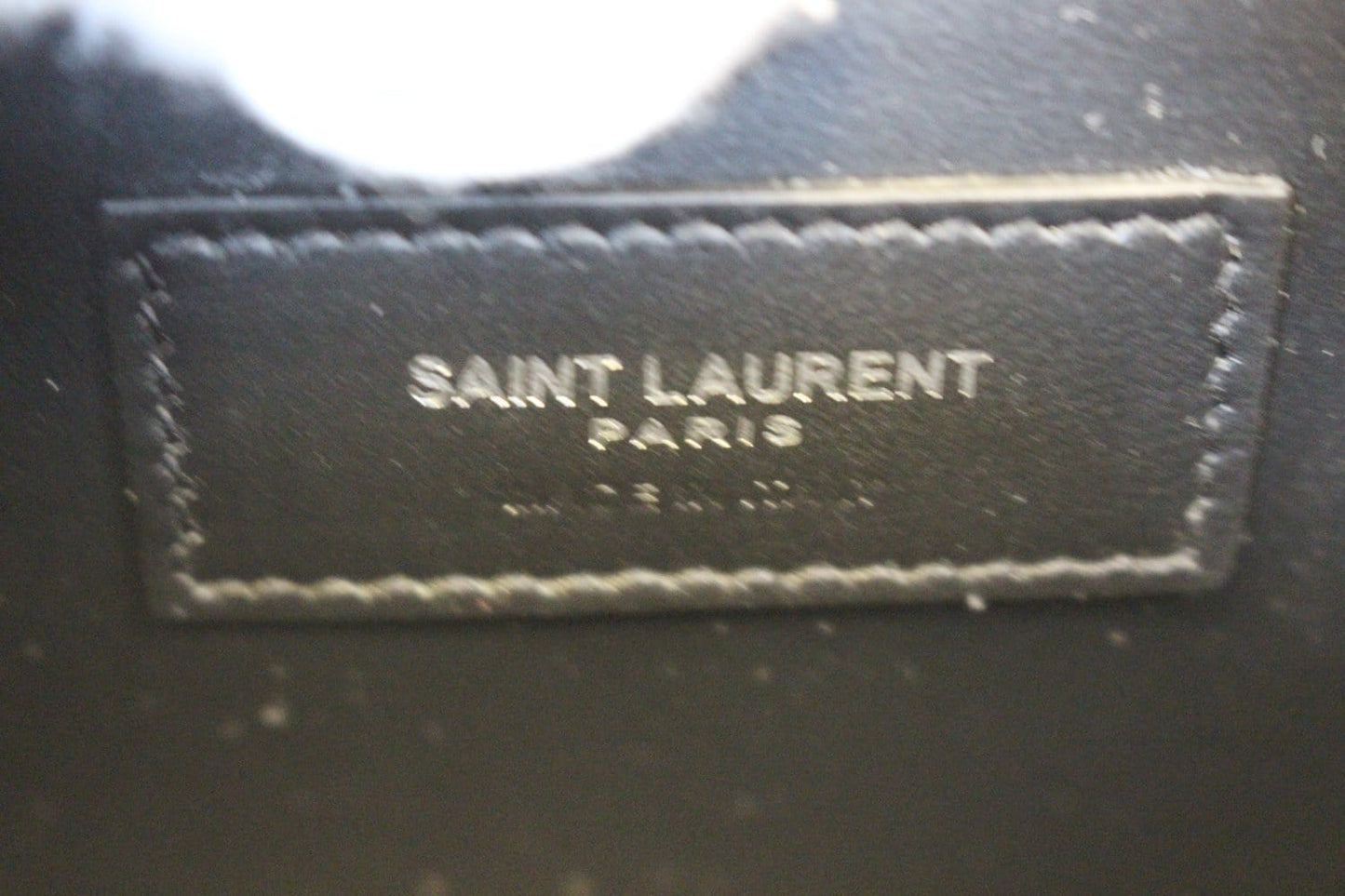 YVES SAINT LAURENT Kate Black Leather Silver Chain Clutch Crossbody Bag