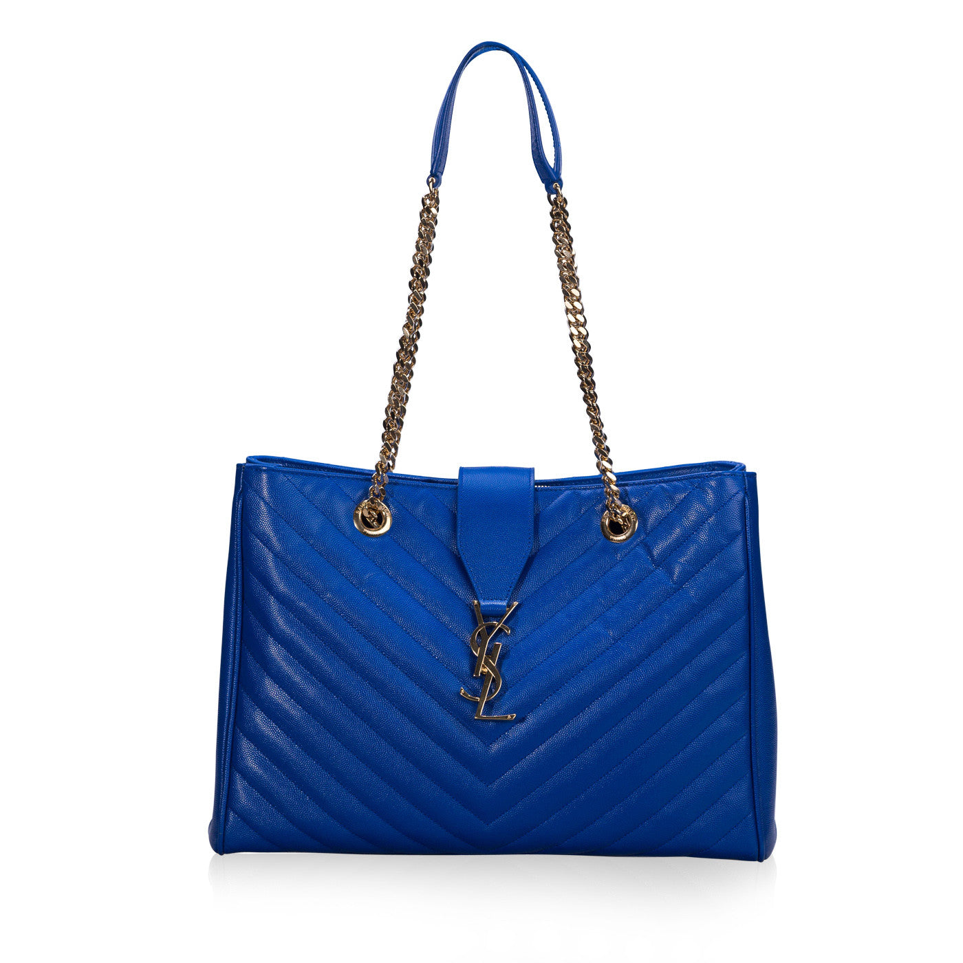 Saint Laurent Grained Matelasse Leather Tote