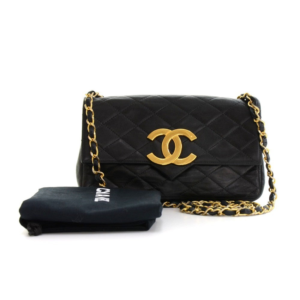 Chanel Single Flap Quilted Lambskin Leather Shoulder Bag