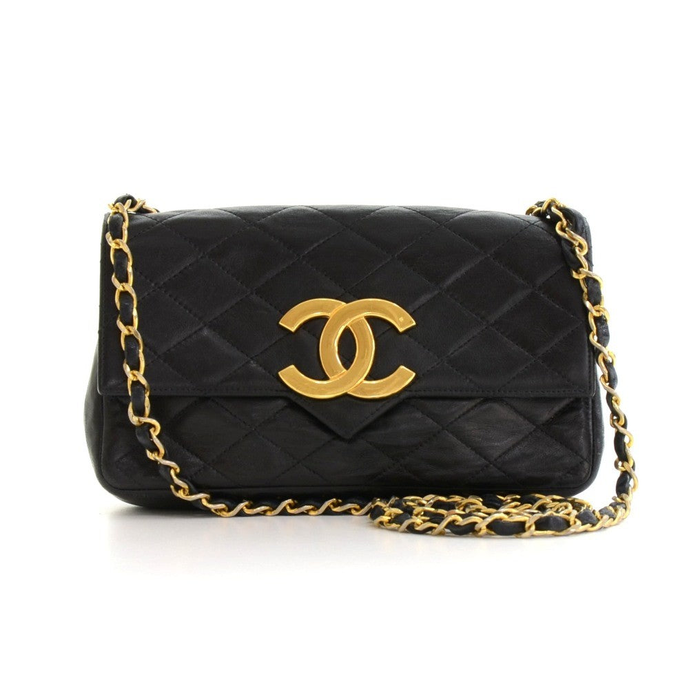 Chanel Single Flap Quilted Lambskin Leather Shoulder Bag