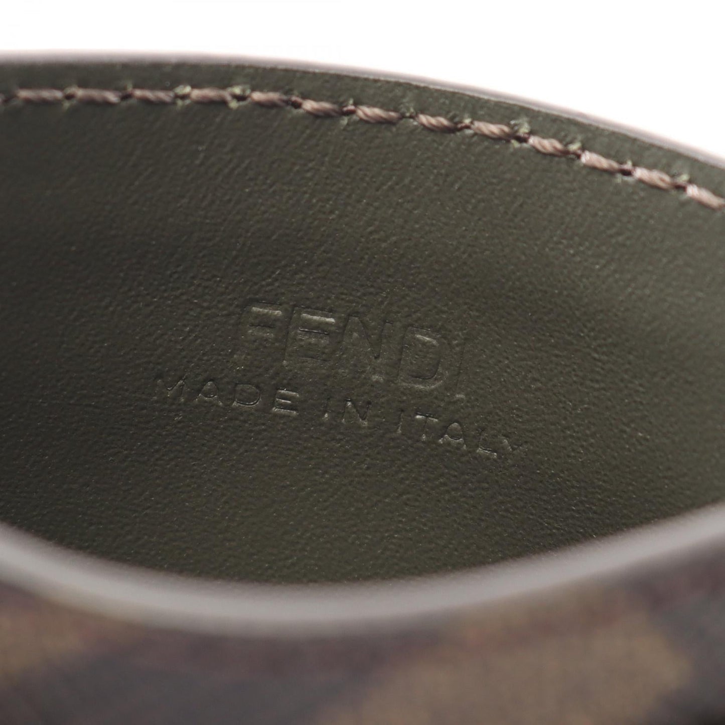 Fendi FF Logo Leather PVC Coated Canvas Card Case