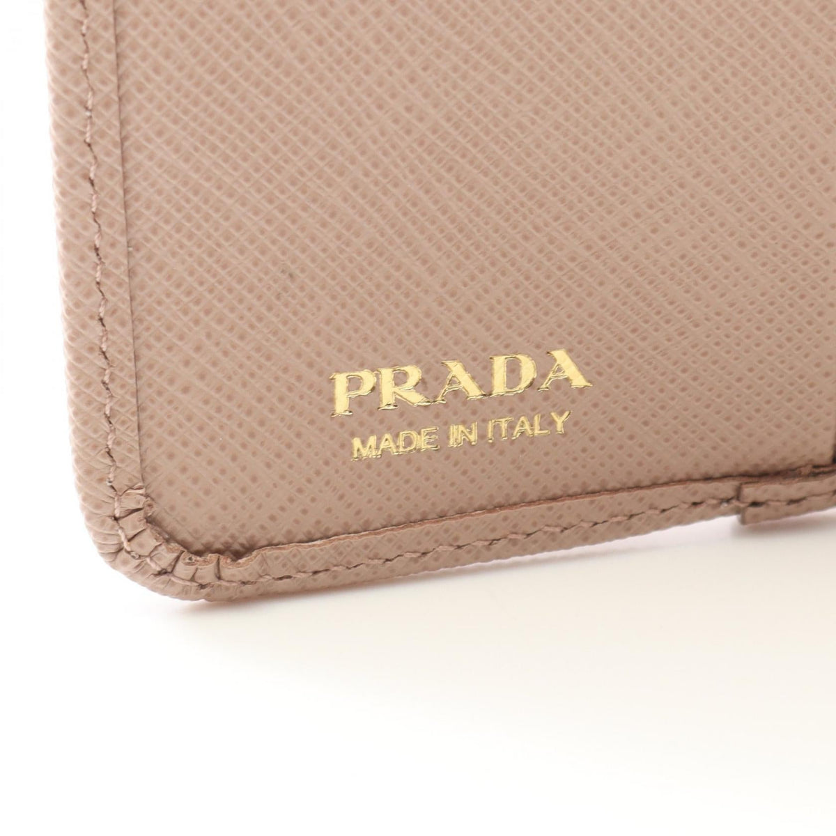 Prada Saffiano Triangle Trifold Wallet