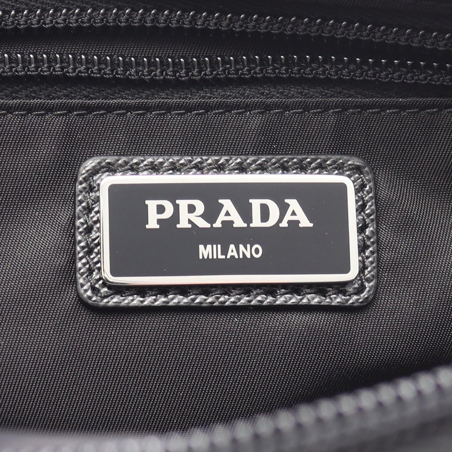 Prada TESSTO SAFFIANO Waist Bag Nylon Leather Waist Bag