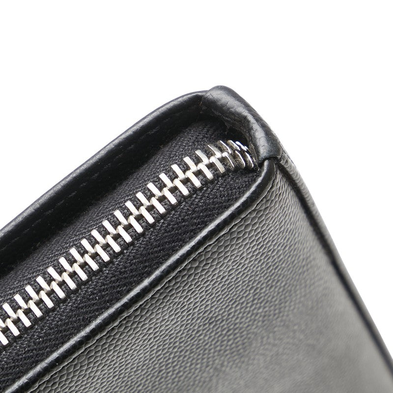 Saint Laurent Logo Leather Long Wallet