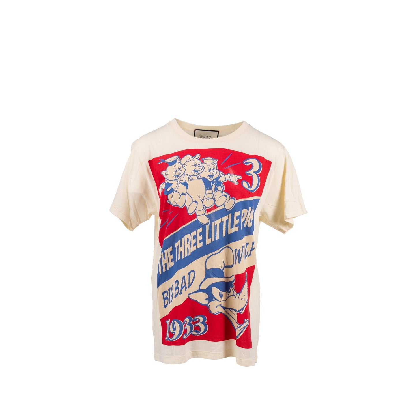 Gucci Size XS �Whale Three Little Pigs� Print T-shirt White/Multicolour