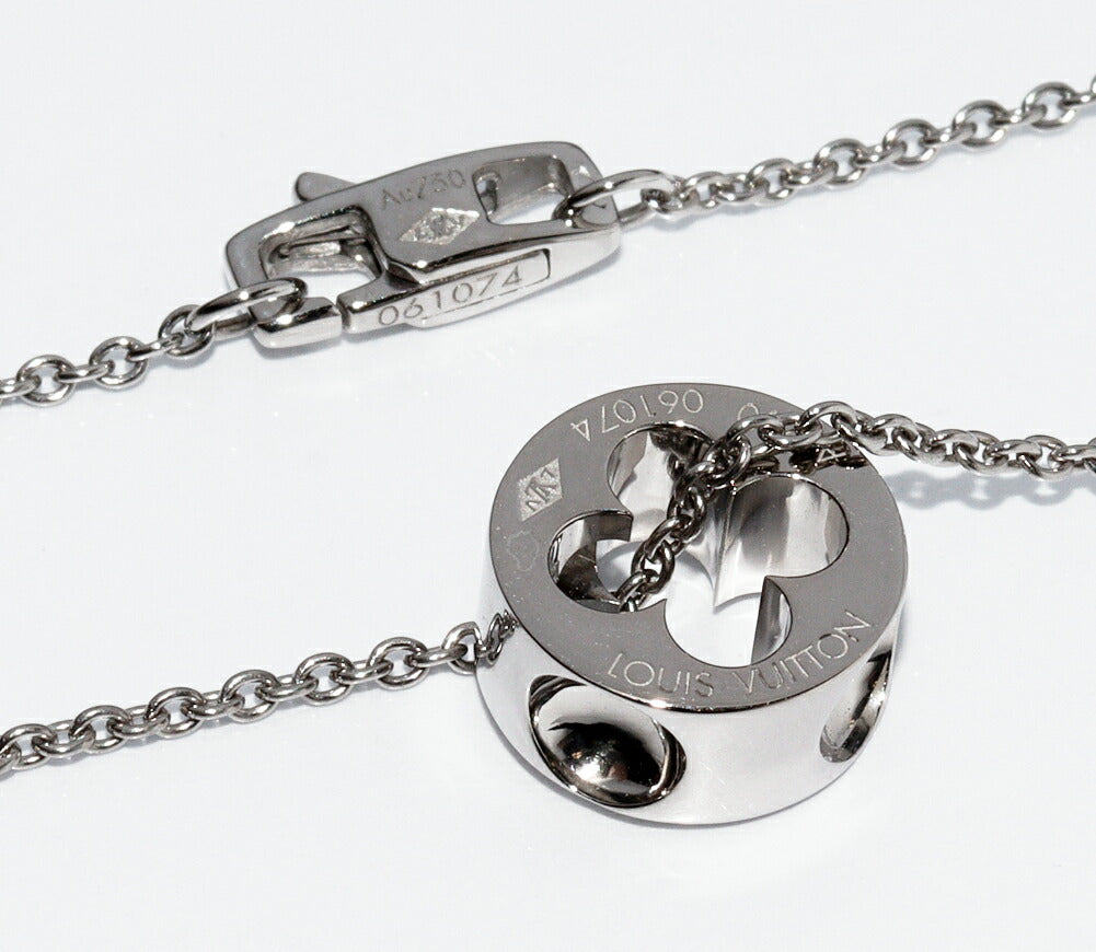 Louis Vuitton 18K White Gold Empreinte Pendant Necklace Q93231
