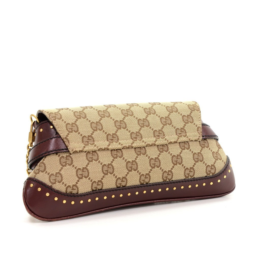 Gucci Monogram Canvas Horsebit Clutch Bag