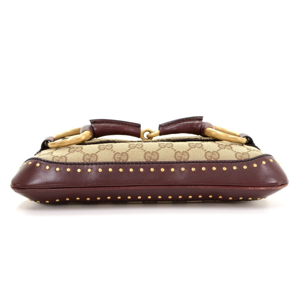 Gucci Monogram Canvas Horsebit Clutch Bag