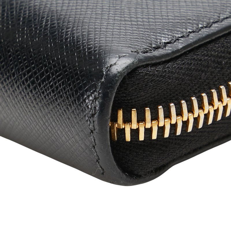 Prada Triangle Logo Saffiano Leather Long Wallet