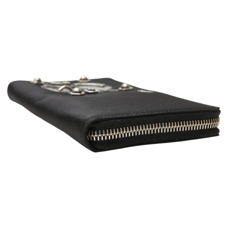 Prada Skull Nylon Leather Long Wallet