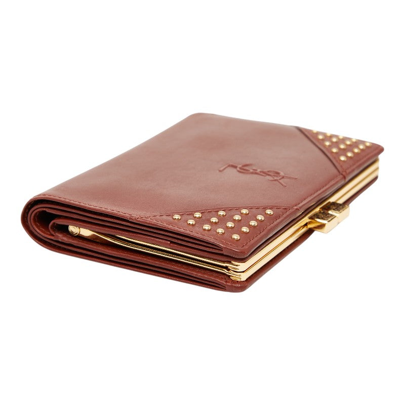Saint Laurent YSL Studs Leather Wallet