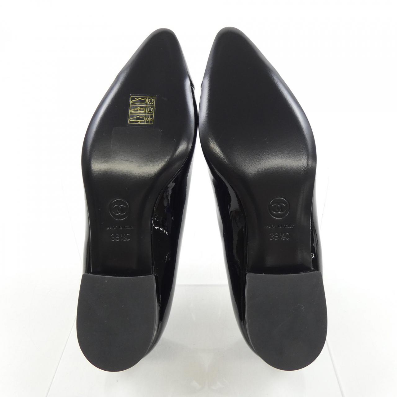 Chanel G45054B13339 Patent Calfskin Flat Shoes