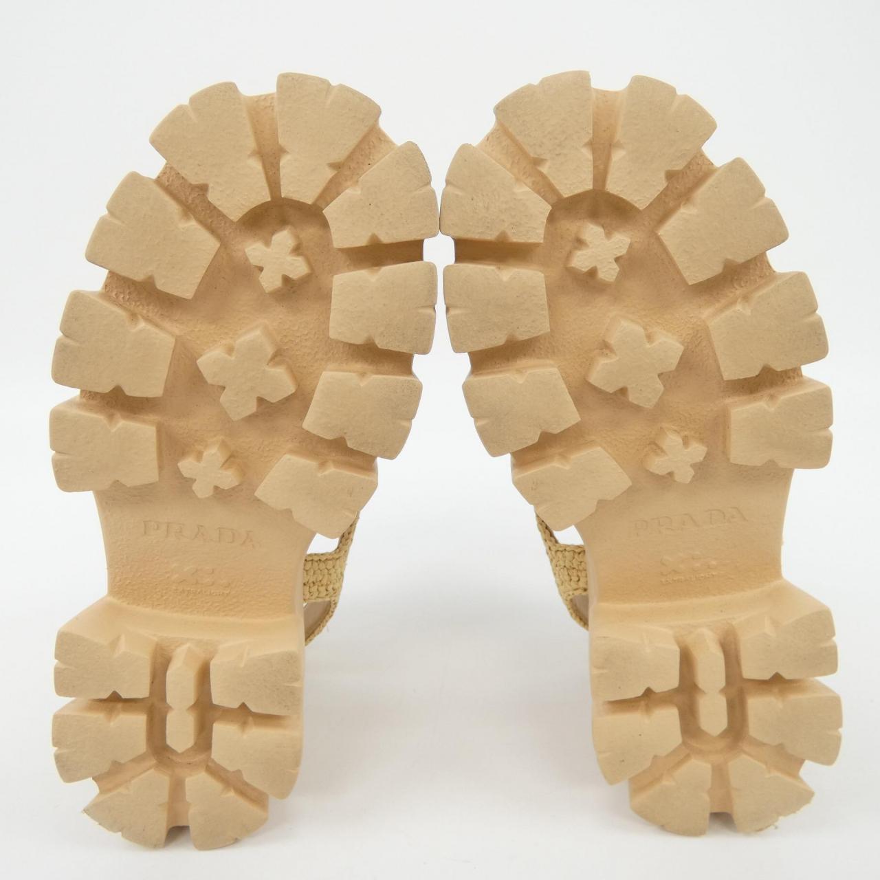 Prada Monolith Crochet Triangle Logo Sandals