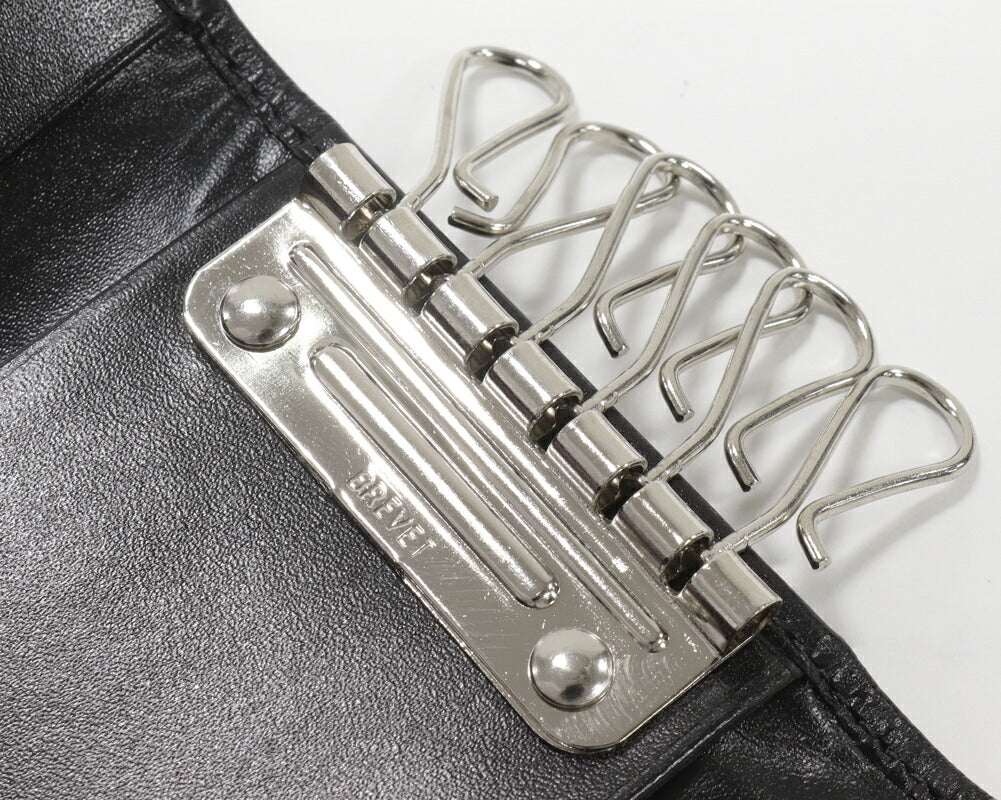 Prada Vitello Box 6 Key Case Calf Nero M25U