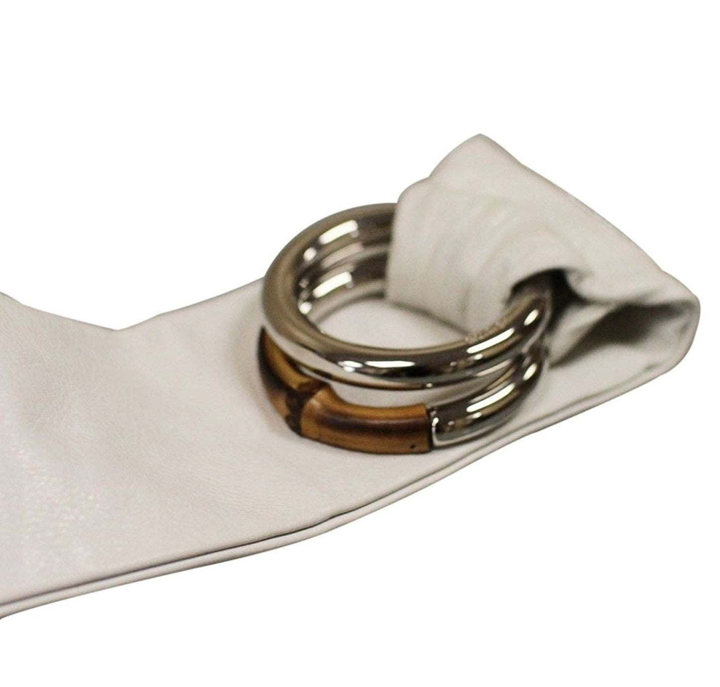 Gucci 232842 Women's Leather Bamboo Ring Buckle Belt Size 75/30 - Sale