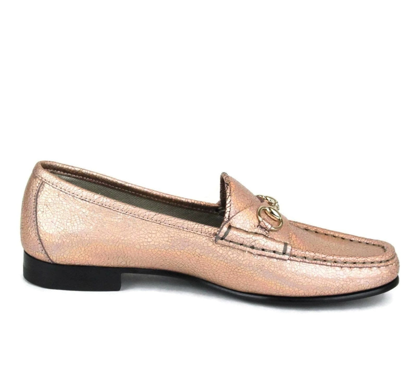 Gucci Salmon Crackled Leather Shoe