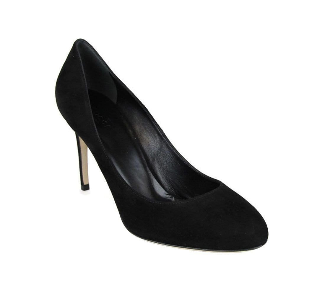 Gucci Heels Black Suede Interlocking - Gucci Shoes Women