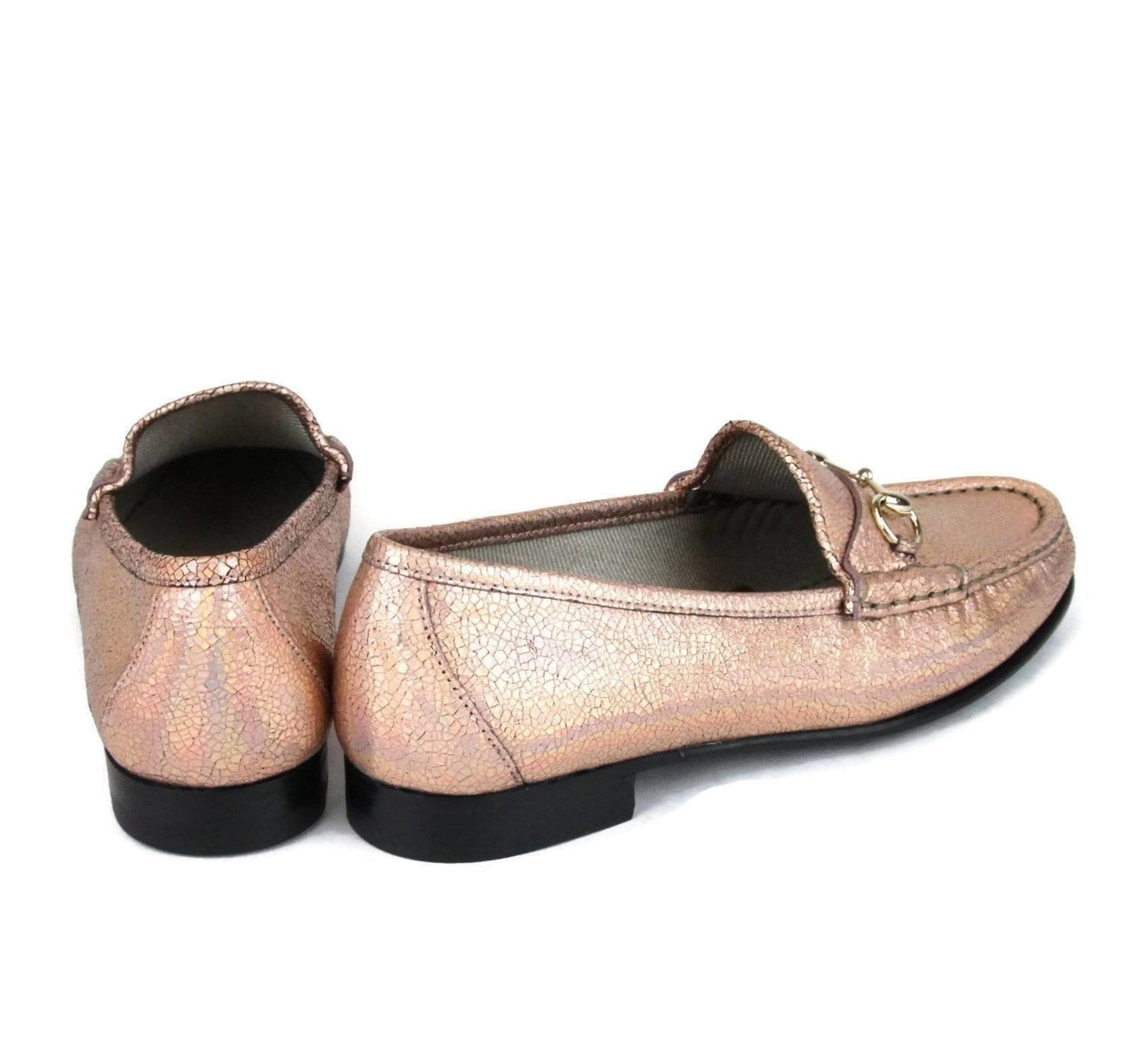Gucci Salmon Crackled Leather Shoe