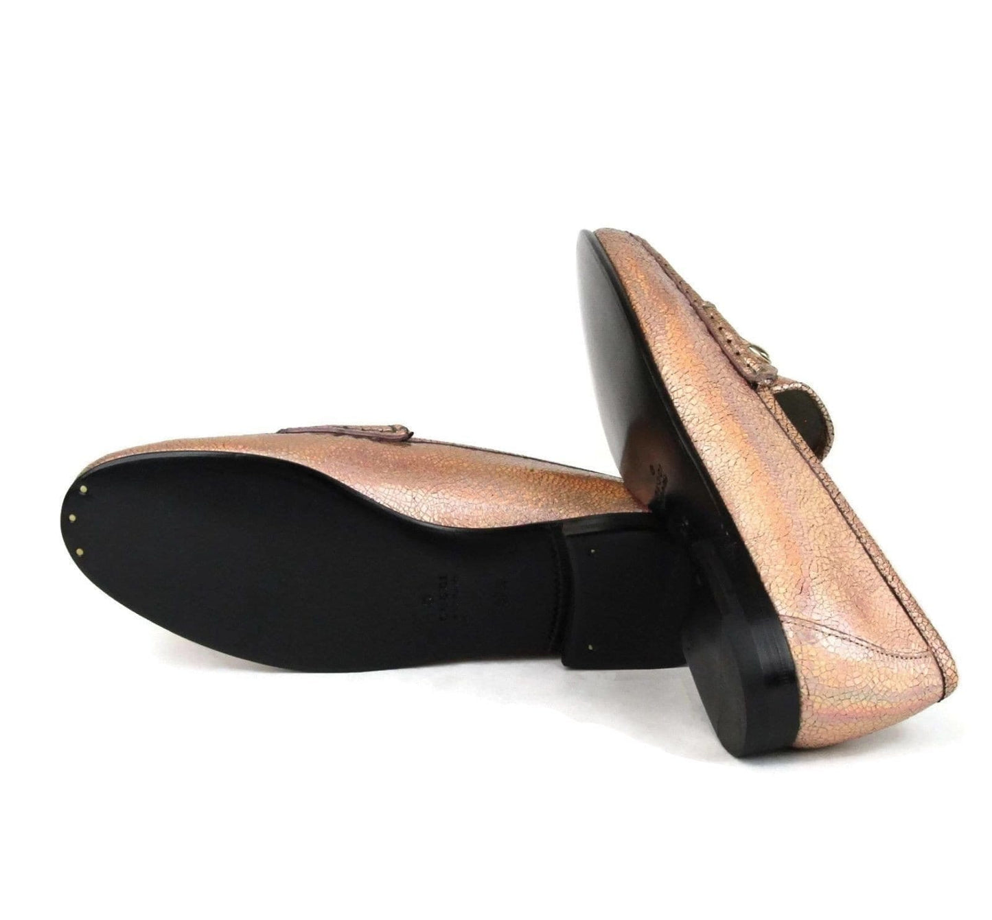 Gucci Salmon Crackled Leather Shoe