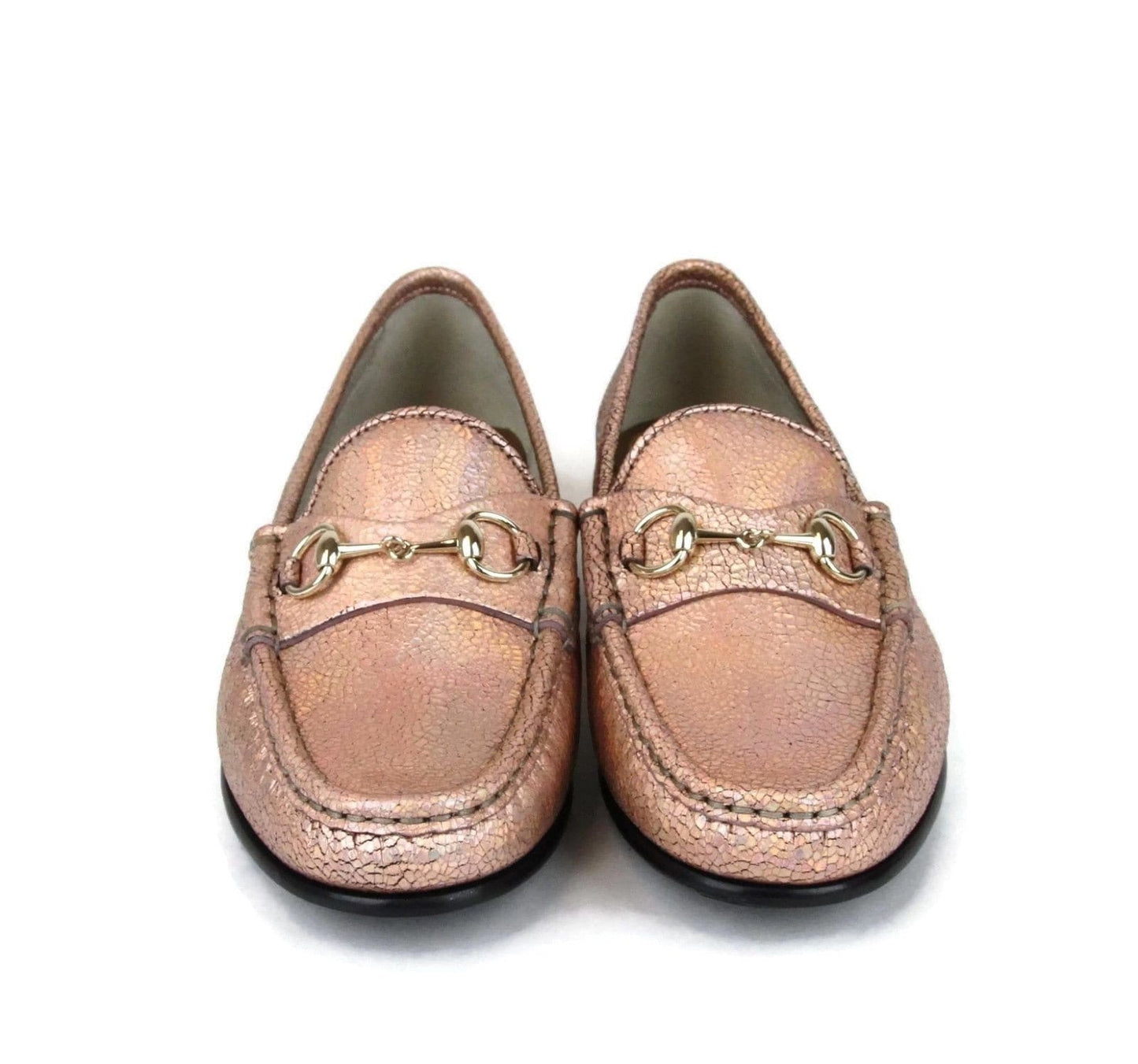 Gucci Salmon Crackled Leather Shoe