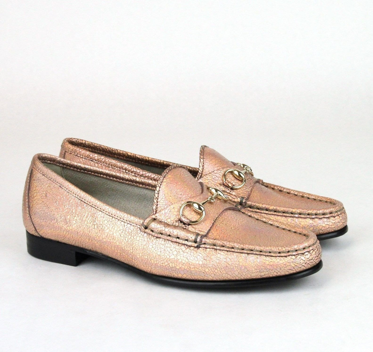 Gucci Salmon Crackled Leather Shoe