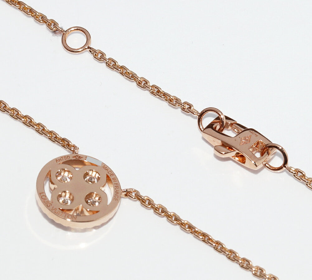 Louis Vuitton 18K Pink Gold Sun Blossom BB Pendant Necklace Q93490