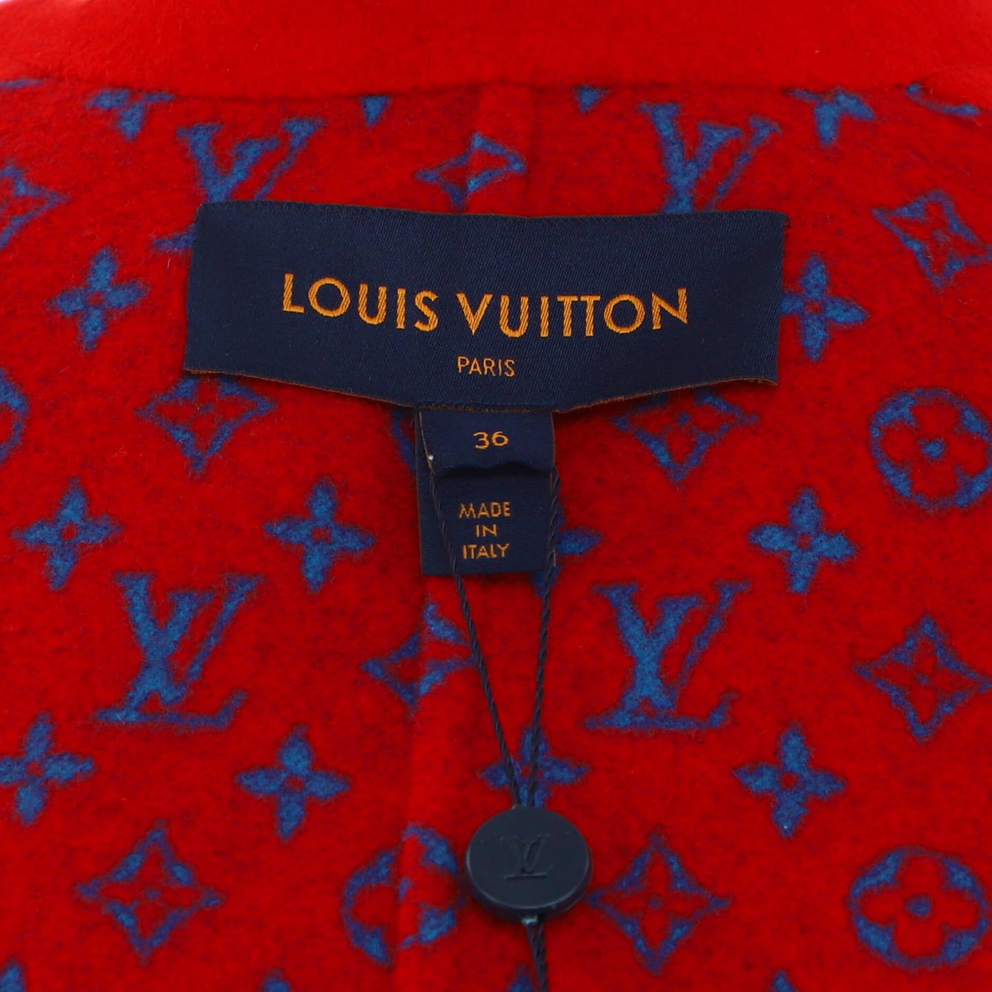 Louis Vuitton Women's Long Wrap Monogram Belt Coat Wool Blend