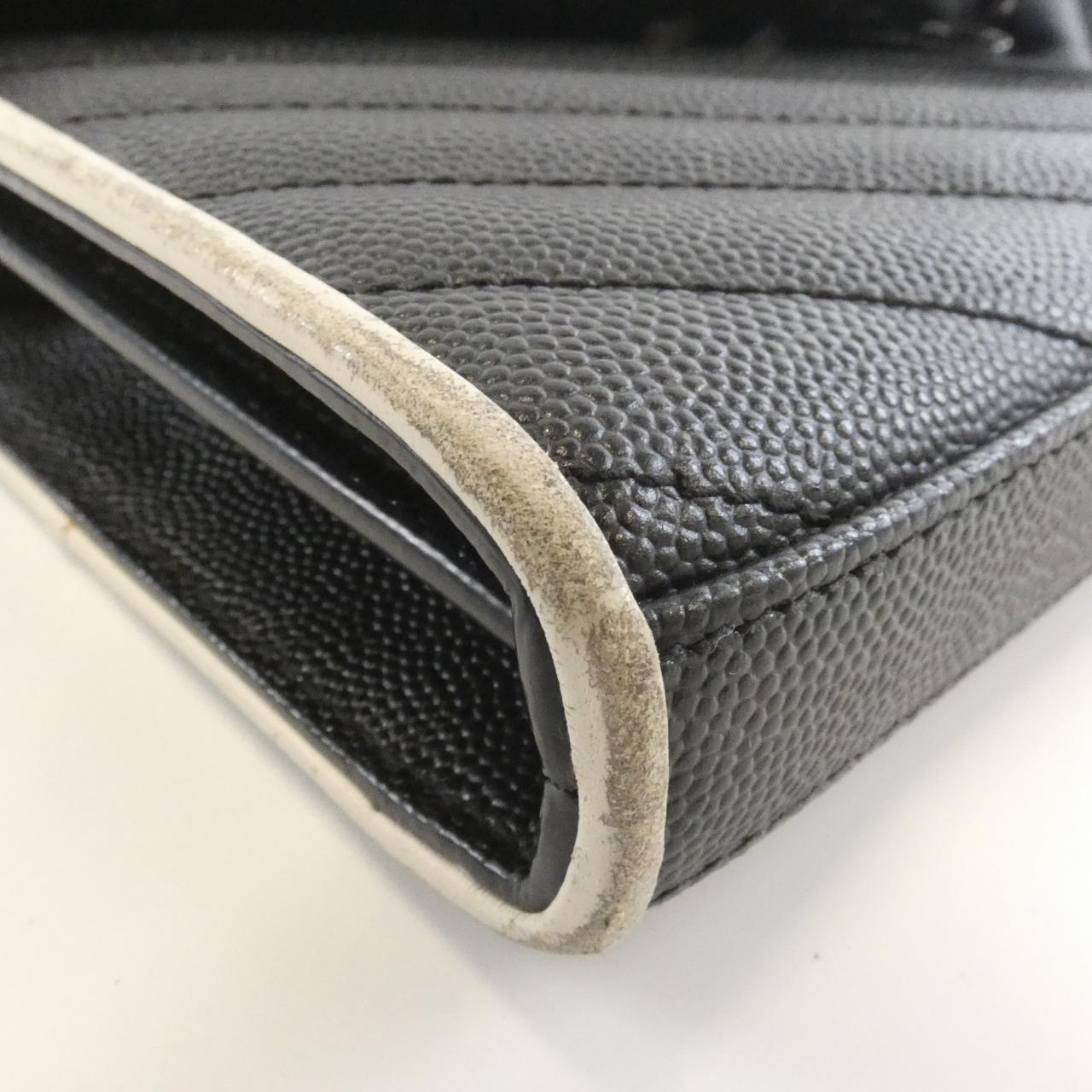 Saint Laurent 377828 BOWC8 Calf Chain Wallet