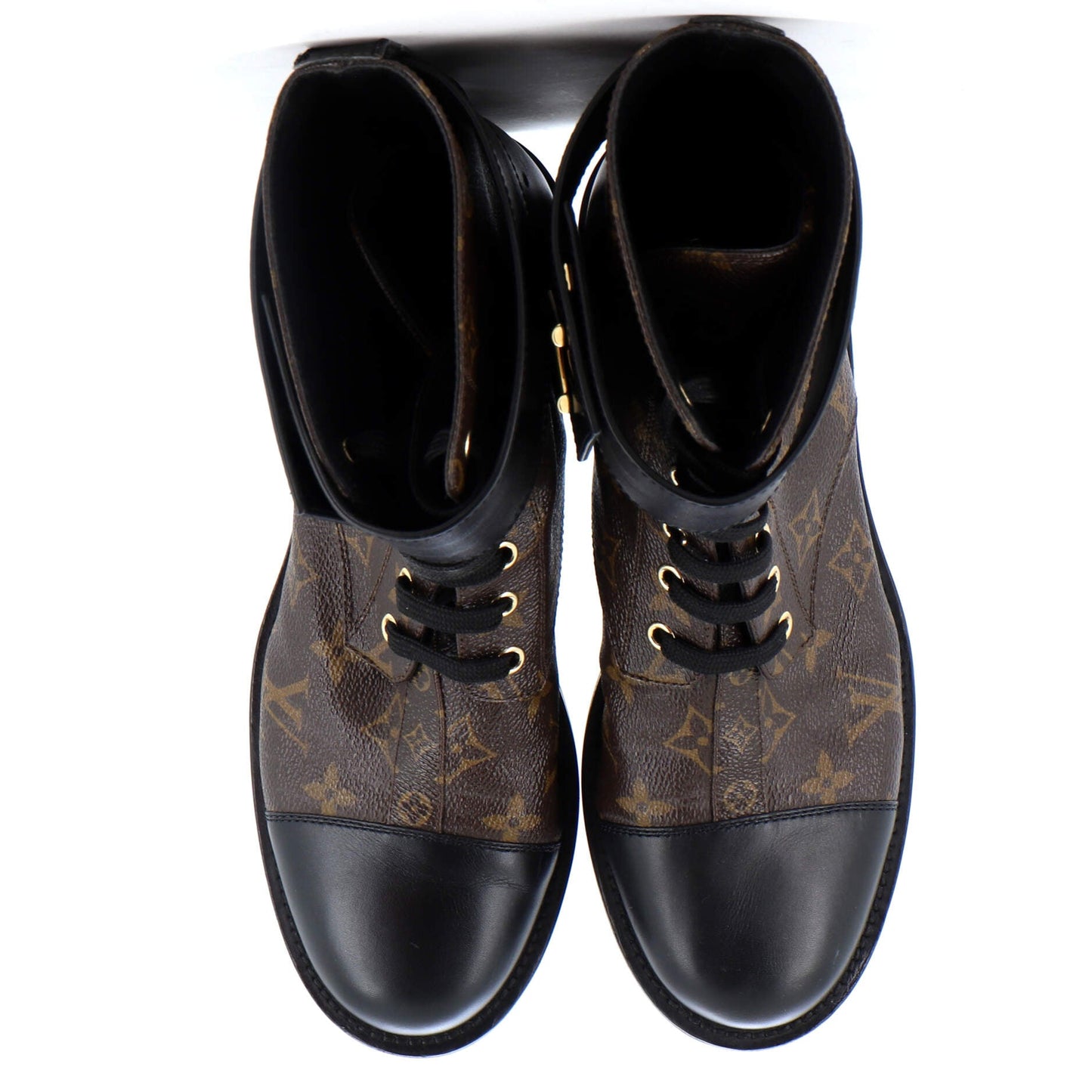 Louis Vuitton Women's Wonderland Flat Ranger Boots Monogram Canvas and Leather